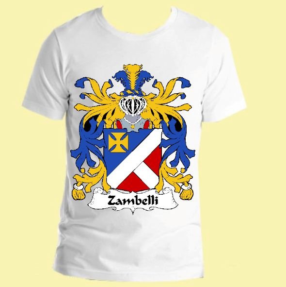 Image 0 of Zambelli Italian Coat of Arms Surname Adult Unisex Cotton T-Shirt