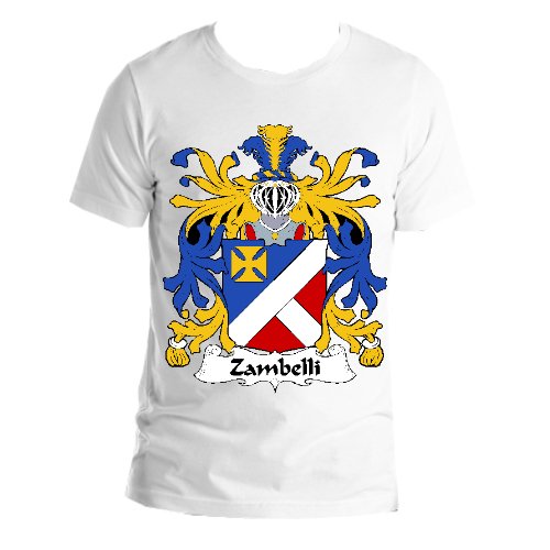 Image 1 of Zambelli Italian Coat of Arms Surname Adult Unisex Cotton T-Shirt