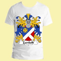 Zambelli Italian Coat of Arms Surname Adult Unisex Cotton T-Shirt