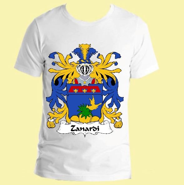 Image 0 of Zanardi Italian Coat of Arms Surname Adult Unisex Cotton T-Shirt