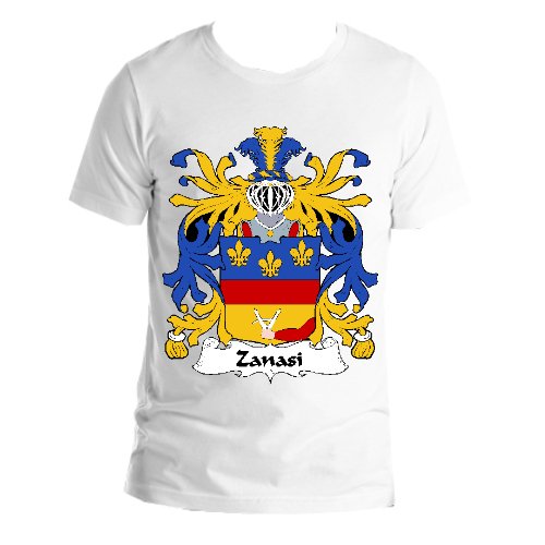 Image 1 of Zanasi Italian Coat of Arms Surname Adult Unisex Cotton T-Shirt