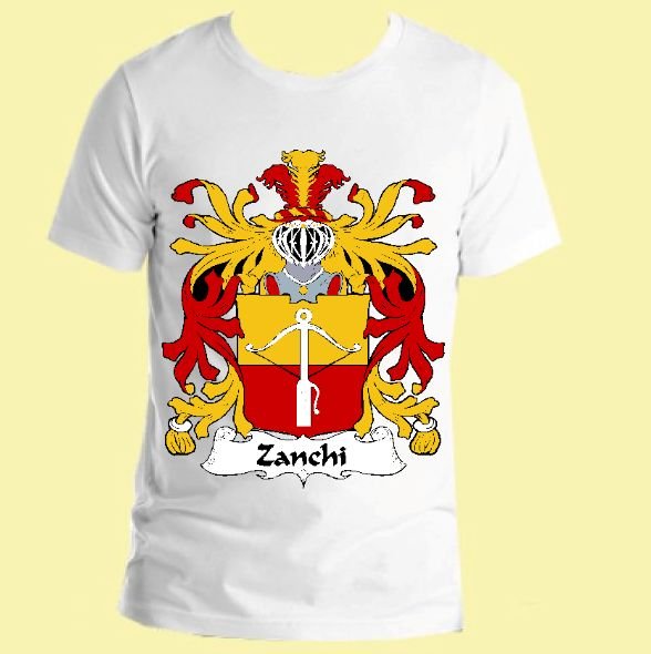 Image 0 of Zanchi Italian Coat of Arms Surname Adult Unisex Cotton T-Shirt