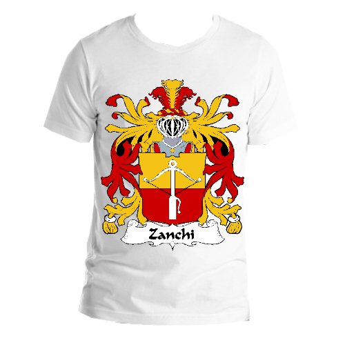 Image 1 of Zanchi Italian Coat of Arms Surname Adult Unisex Cotton T-Shirt