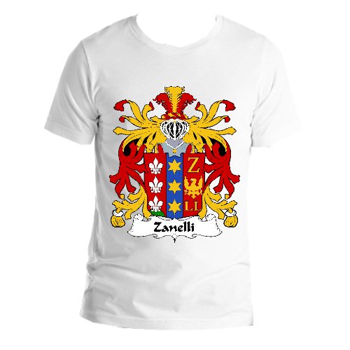Image 1 of Zanelli Italian Coat of Arms Surname Adult Unisex Cotton T-Shirt