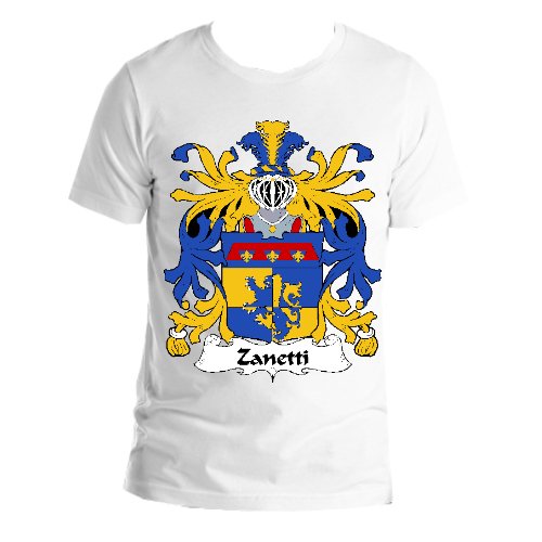 Image 1 of Zanetti Italian Coat of Arms Surname Adult Unisex Cotton T-Shirt