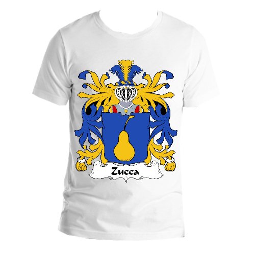 Image 1 of Zucca Italian Coat of Arms Surname Adult Unisex Cotton T-Shirt