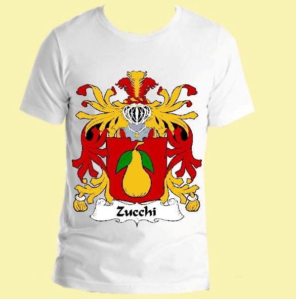 Image 0 of Zucchi Italian Coat of Arms Surname Adult Unisex Cotton T-Shirt
