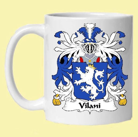 Image 0 of Villani Italian Coat of Arms Surname Double Sided Ceramic Mugs Set of 2