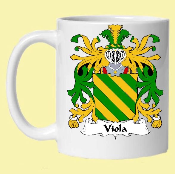 Image 0 of Viola Italian Coat of Arms Surname Double Sided Ceramic Mugs Set of 2