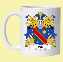 Viti Italian Coat of Arms Surname Double Sided Ceramic Mugs Set of 2