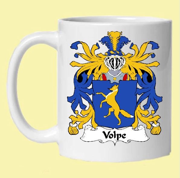 Image 0 of Volpe Italian Coat of Arms Surname Double Sided Ceramic Mugs Set of 2