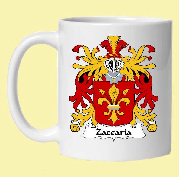 Image 0 of Zaccaria Italian Coat of Arms Surname Double Sided Ceramic Mugs Set of 2