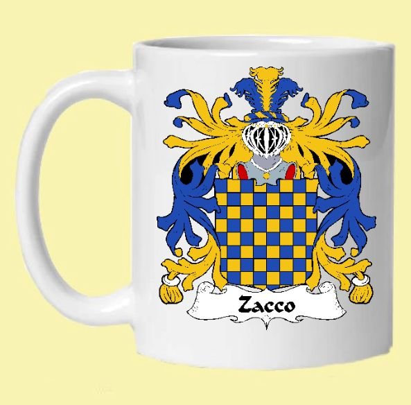 Image 0 of Zacco Italian Coat of Arms Surname Double Sided Ceramic Mugs Set of 2