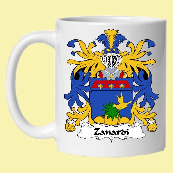 Image 0 of Zanardi Italian Coat of Arms Surname Double Sided Ceramic Mugs Set of 2