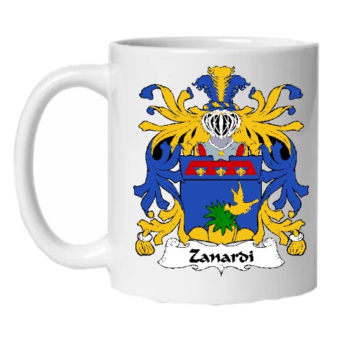 Image 1 of Zanardi Italian Coat of Arms Surname Double Sided Ceramic Mugs Set of 2