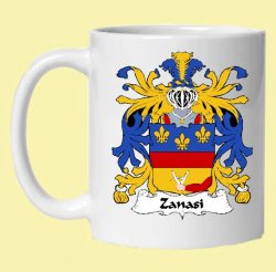 Zanasi Italian Coat of Arms Surname Double Sided Ceramic Mugs Set of 2