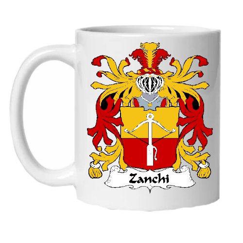 Image 1 of Zanchi Italian Coat of Arms Surname Double Sided Ceramic Mugs Set of 2