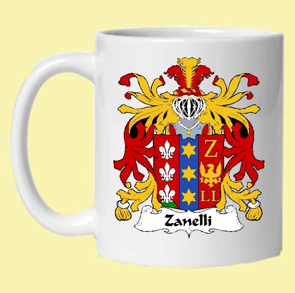 Image 0 of Zanelli Italian Coat of Arms Surname Double Sided Ceramic Mugs Set of 2