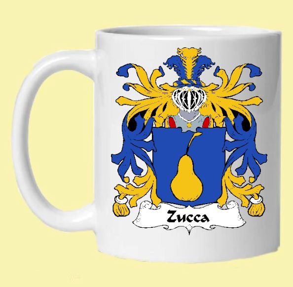 Image 0 of Zucca Italian Coat of Arms Surname Double Sided Ceramic Mugs Set of 2