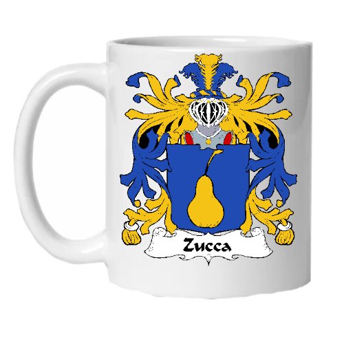 Image 1 of Zucca Italian Coat of Arms Surname Double Sided Ceramic Mugs Set of 2