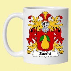 Zucchi Italian Coat of Arms Surname Double Sided Ceramic Mugs Set of 2