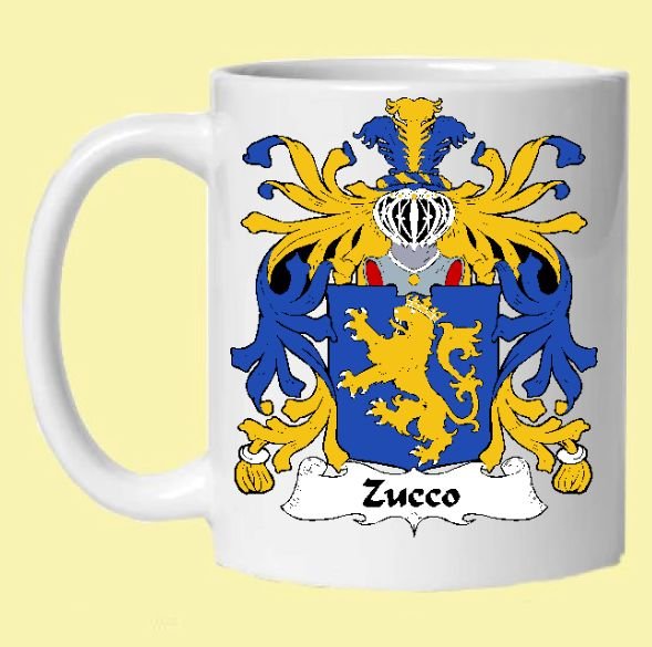 Image 0 of Zucco Italian Coat of Arms Surname Double Sided Ceramic Mugs Set of 2