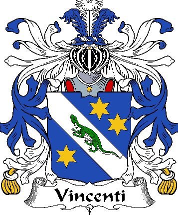 Image 0 of Vincenti Italian Coat Of Arms Family Crest Paper Poster