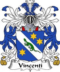 Vincenti Italian Coat Of Arms Family Crest Paper Poster