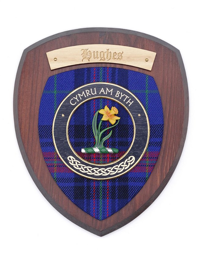 Image 1 of Welsh Family Name Tartan 10 x 12 Woodcarver Wooden Wall Plaque 