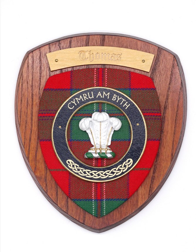 Image 5 of Welsh Family Name Tartan 7 x 8 Woodcarver Wooden Wall Plaque 
