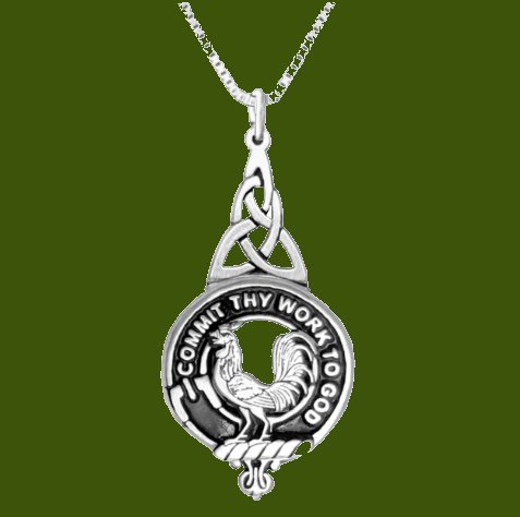 Image 0 of Sinclair Clan Badge Stylish Pewter Clan Crest Interlace Drop Pendant