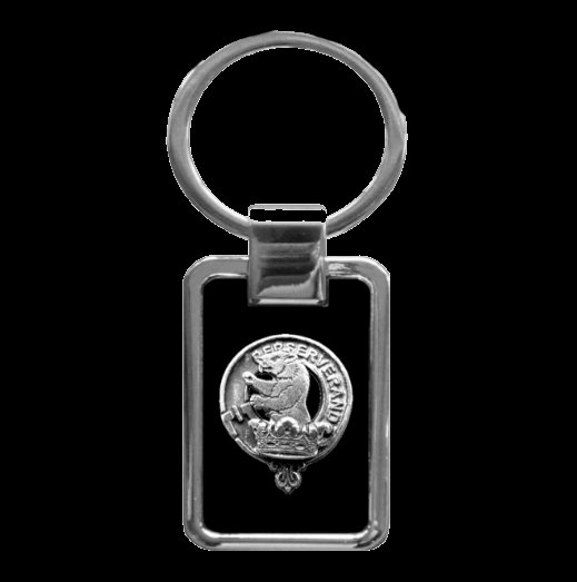 Image 0 of Beveridge Clan Badge Stainless Steel Silver Clan Crest Keyring