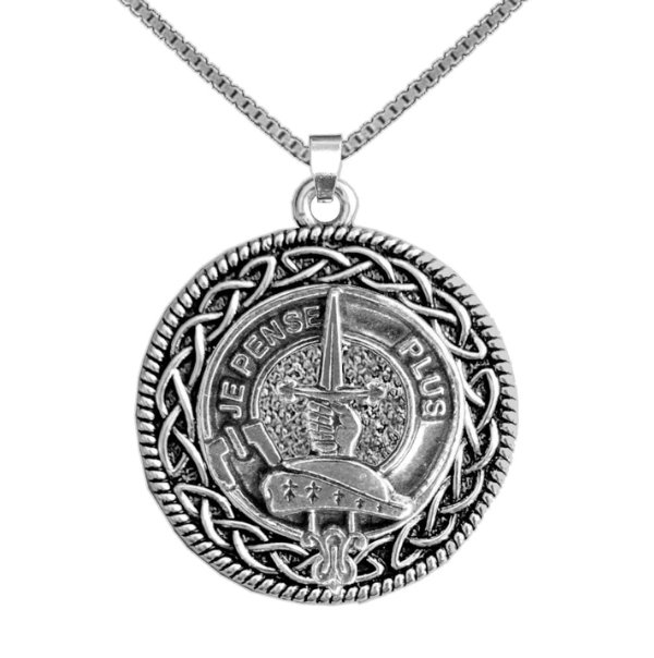Image 1 of Erskine Clan Badge Celtic Round Sterling Silver Clan Crest Pendant