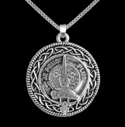 Erskine Clan Badge Celtic Round Sterling Silver Clan Crest Pendant