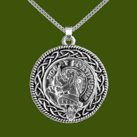 Image 0 of Farquharson Clan Badge Celtic Round Stylish Pewter Clan Crest Pendant