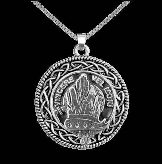 Image 0 of MacNeil Of Barra Clan Badge Celtic Round Sterling Silver Clan Crest Pendant