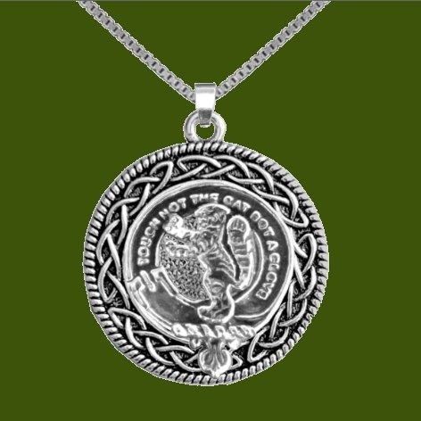 Image 0 of Chattan Clan Badge Celtic Round Stylish Pewter Clan Crest Pendant