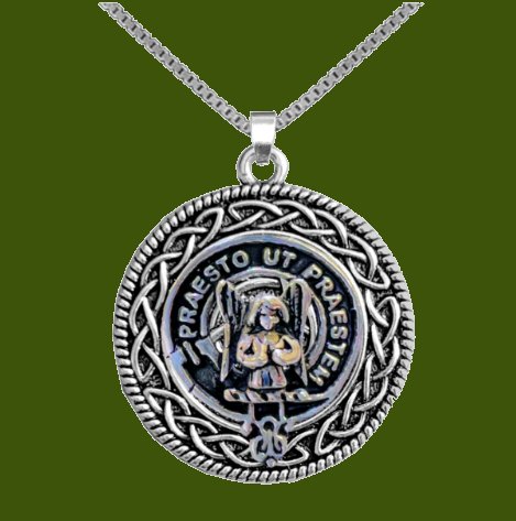 Image 0 of Preston Clan Badge Celtic Round Stylish Pewter Clan Crest Pendant