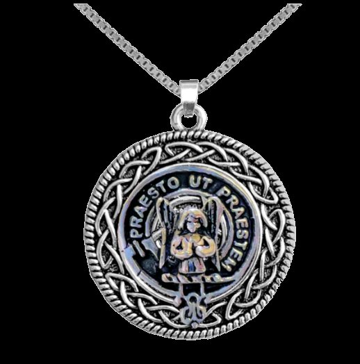 Image 0 of Preston Clan Badge Celtic Round Sterling Silver Clan Crest Pendant