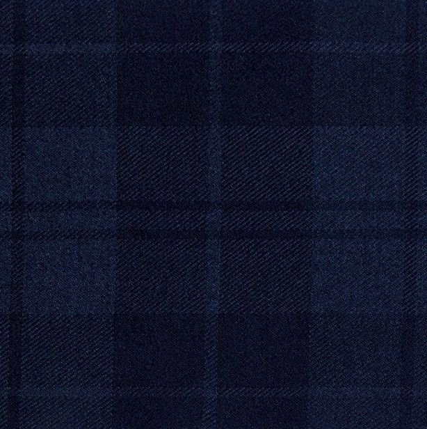 Image 1 of Douglas Dark Navy Mediumweight 13oz Wool Tartan Fabric Swatch 