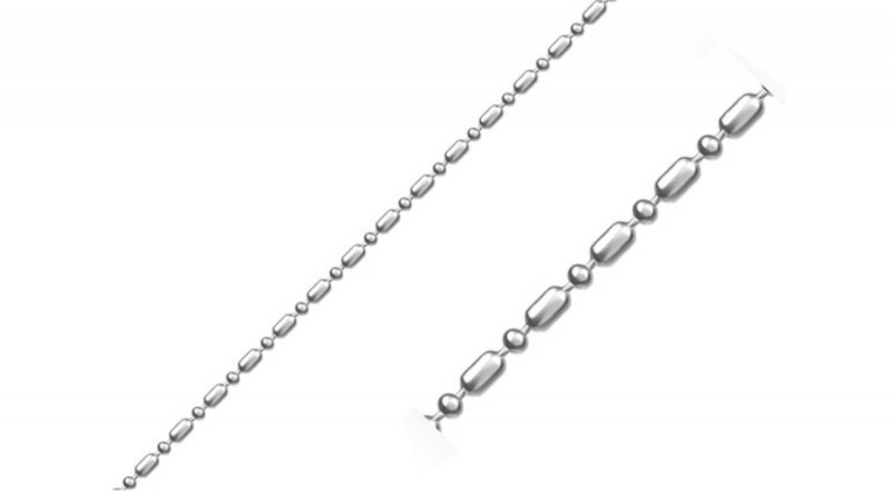Image 1 of 1.10mm Diamond-Cut Alternating Bead 20 inch 14K White Gold Chain