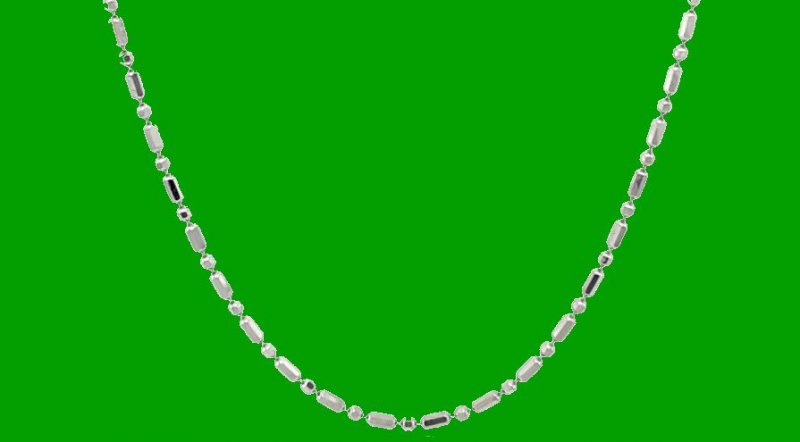 Image 2 of 1.10mm Diamond-Cut Alternating Bead 20 inch 14K White Gold Chain