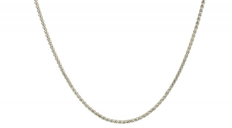 Image 3 of 1.00mm Diamond Cut Round Wheat 20 inch 14K White Gold Chain