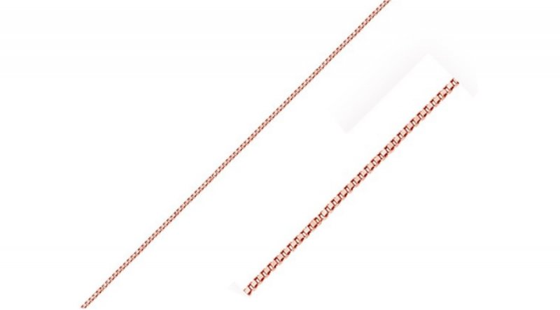Image 1 of 0.45mm Classic Box Style 16 inch 10K Rose Gold Chain