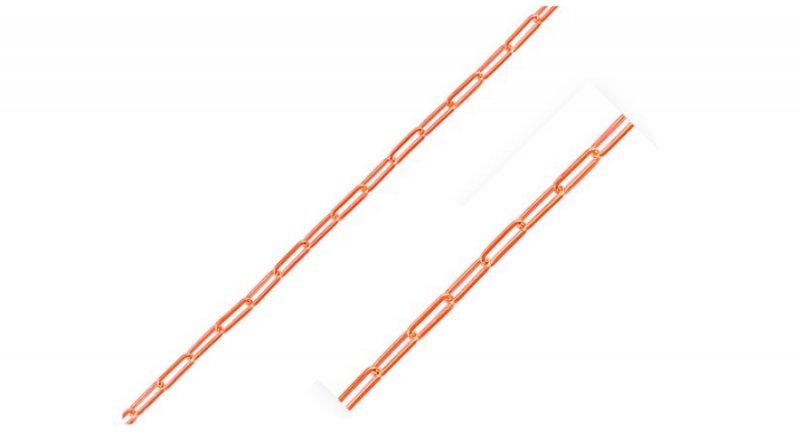 Image 1 of 2.10mm Delicate Paperclip 16 inch 14K Rose Gold Chain