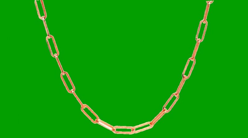 Image 2 of 2.10mm Delicate Paperclip 16 inch 14K Rose Gold Chain