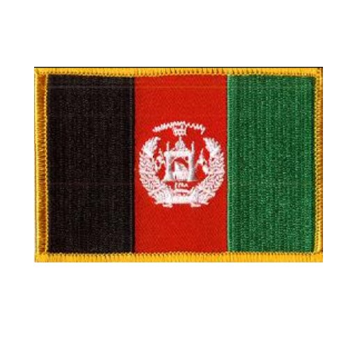 Image 1 of Afghanistan Flag World Rectangular Embroidered Cloth Patch Set x 3