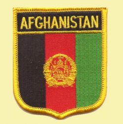 Afghanistan Flag World Shield Embroidered Cloth Patch Set x 3