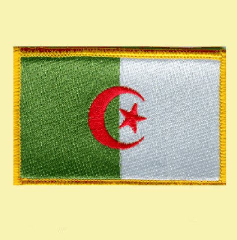 Image 0 of Algeria Flag World Rectangular Embroidered Cloth Patch Set x 6