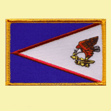 Image 0 of American Samoa Flag World Rectangular Embroidered Cloth Patch Set x 3
